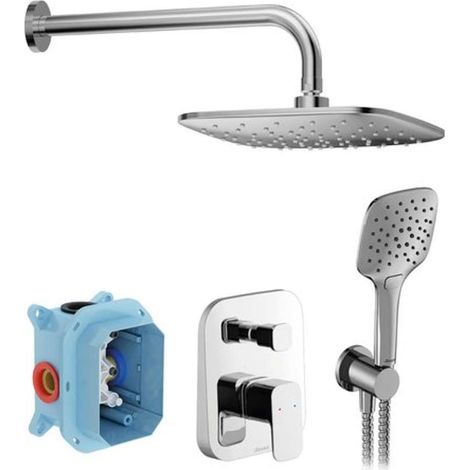 Ravak 10° - Brausegarnitur mit Unterputzarmatur, mit Körper, 3 Strahlarten, Chrom X07S011
