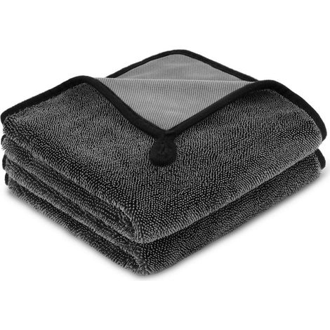 Mikrofasertücher 2 Stück Grau 40x40cm, extrem saugfähig, schnell trocknend (1/5)