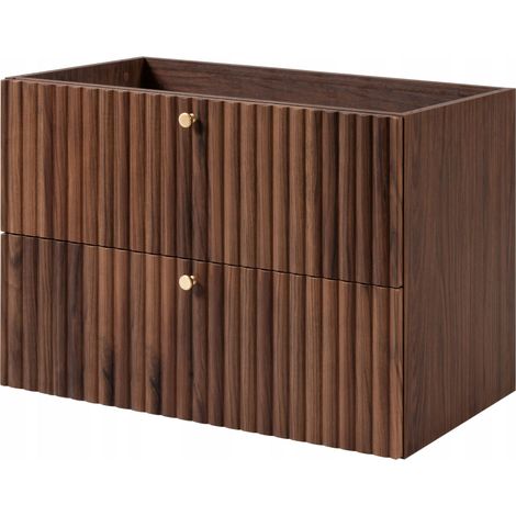 Meuble sous vasque suspendu BELLO noyer foncé 80 cm (1/5)