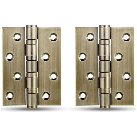 2 pièces charnière fenêtre charnière porte de l'armoire charnières vis connecteurs en acier inoxydable roulements à billes avec vis(Bronze,10075mm) (1/5)