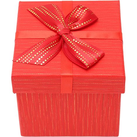 Boîte Cadeau Rouge 4 Pièces 10x9.5x10 cm pour Mariage, Noël, Anniversaire, Saint-Valentin avec Couvercles HM2330406 (1/5)