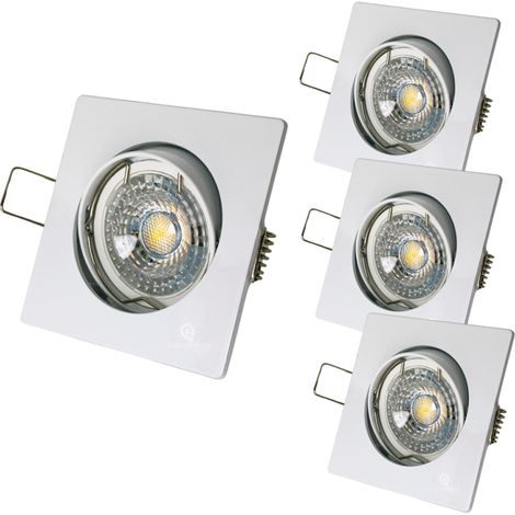 Lot de 3 Spot led carré blanc 230v 38° blanc chaud (1/4)