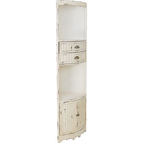 Estantería esquinera de madera blanca 40x40x185h cm (1/5)