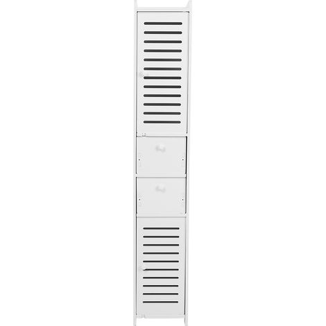 Étagère de rangement en panneau bois-plastique pour placard d'angle salle de bain, étagère de coin moderne, organiseur de pièce (1/5)