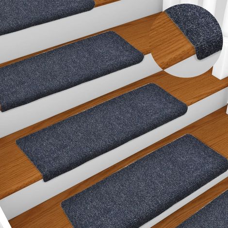 10 pcs Tapis d'escalier de marches  Intérieur Antidérapant  Tapis de Protection pour Enfants, Personnes Agées et Animaux 65x21x4 cm Aiguilleté XJDT762145 (1/5)