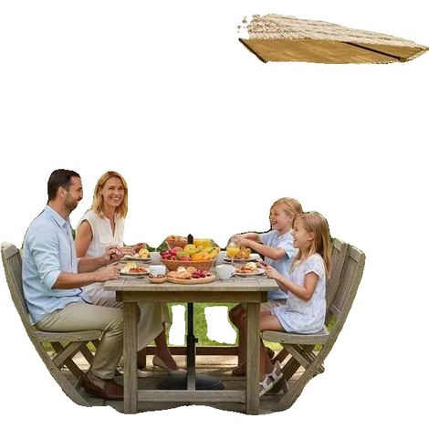 Sombrilla de jardín, diseño impermeable, protección UV, amarillo claro. (1/2)