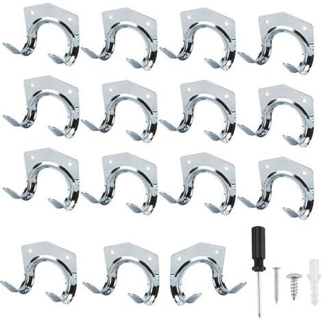 Lot de 15 crochets multi-outils robustes pour rangement maison et garage (1/4)