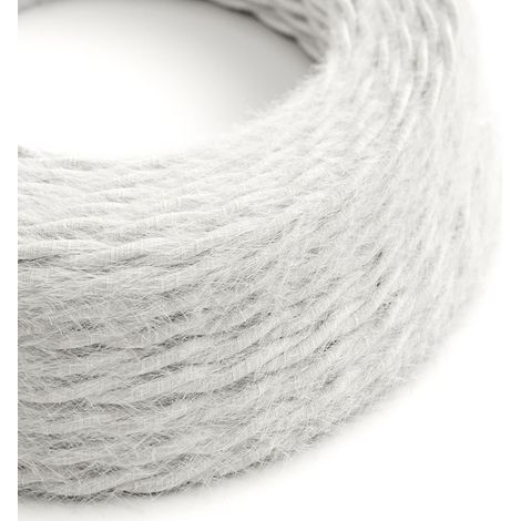 Creative-Cables Cavo elettrico rivestito in tessuto, Bianco Ottico TP01, 2 x 0,75 mm², 1 m, Trecciato