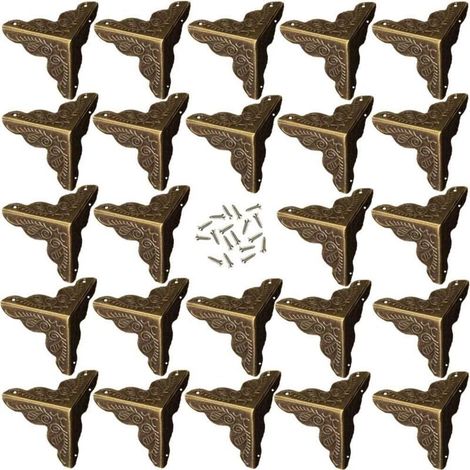 24-teiliges Eckelement im Antikbronze-Stil, dekorative Möbel im Legierungsstil, inklusive 96 Nägeln (Bronze) (1/5)