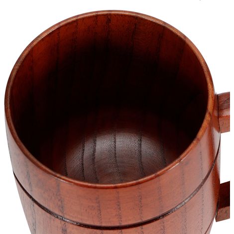 Mug en Bois pour Bière avec Poignée, Tasse à Vin, Thé, Café, Vaisselle pour Cuisine
