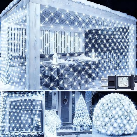 Filet Lumineux Extérieur 3x2M 200 LED Guirlande Lumineuse Plafond avec Prise, Minuterie, 8 Modes Filet Lumineux Noël IP65 Étanche Rideau Lumineux pour Jardin Chambre Noël Intérieur (1/5)
