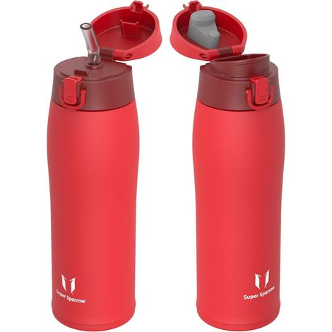Trinkflasche Edelstahl BPAFrei Thermobecher 500ml 750 ml M Ziegelrot (1/5)