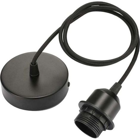 suspension E27 avec anneau à vis, câble tissu réglable 100cm, suspension compatible avec abat-jour