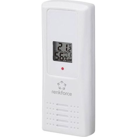 Renkforce FT007TH Thermo-Hygrometric Sensor – Humidity Detector for Damp Construction Sites – Powered by 2 x LR3 Batteries – Range 100 m (1/2)