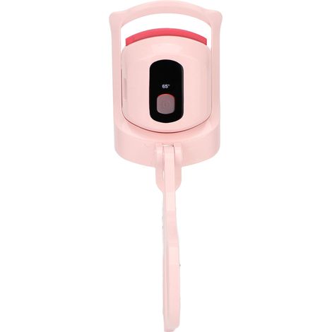 Recourbe-cils chauffant électrique rose à 3 vitesses, rechargeable par USB-C avec écran LCD et température réglable. (1/5)