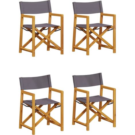 Maison Exclusive - Klappbare Gartenstühle 4 Stk. Dunkelgrau Stoff