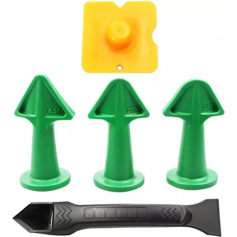 Juego de 5 boquillas de calafateo, aplicador, herramienta de acabado, espátula, pala de pegamento de plástico, removedor de silicona para azulejos, ladrillos, lechada, suelos, juego de herramientas ma