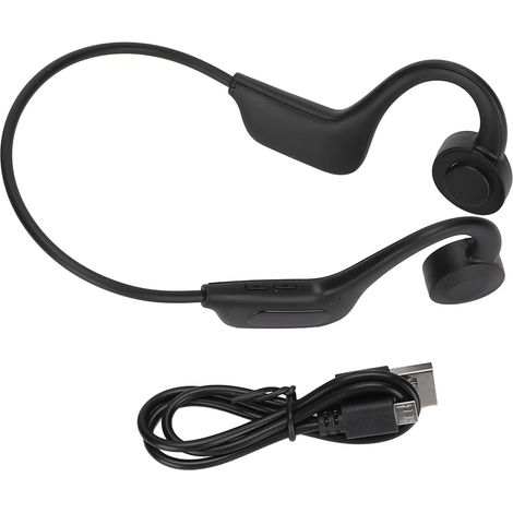 Casque Audio Sport sans Fil à Conduction Osseuse pour Randonnée, Vélo, Course - Noir (1/5)
