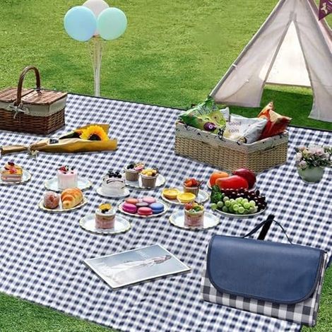 DAZZTIME Große Picknickdecke,Picknickdecke Wasserdicht Waschbar 200x200cm,Stranddecke Sandfrei,Große Stranddecke,Faltbare Wanderdecke,Outdoor Decke,für Strand,Picknick,Camping