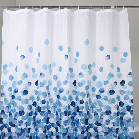 Gedy Duschvorhang Oltremare aus Stoff 120x200 cm Beige-Hellblau