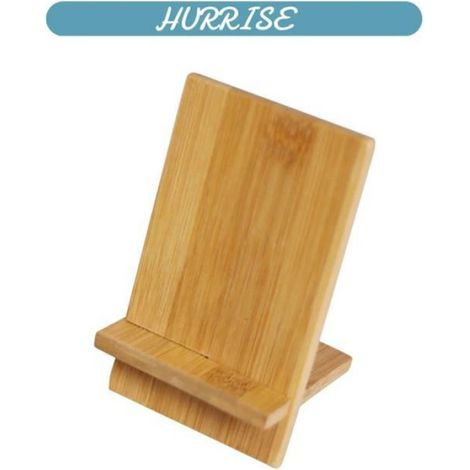 Support Téléphone Portable - Bois Naturel - Compatible Smartphones 4 À 8 Pouces - Bureau Cuisine Table De Nuit - 2 Pièces - 14 x 8 x 7 cm (1/5)