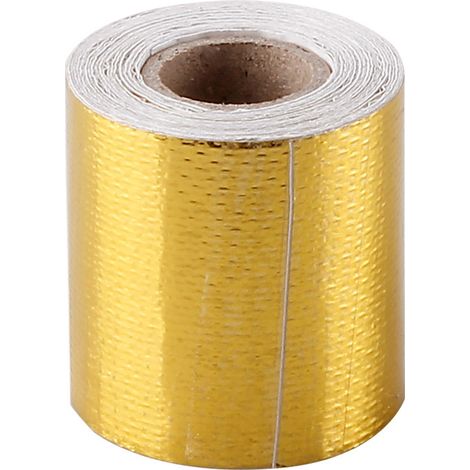 Gold-colored aluminum foil tape, heat-insulating tin foil, high-temperature resistant aluminum foil fiber cloth, suitable for exhaust pipes, range hoods, and industrial applications - Gold (1/4)
