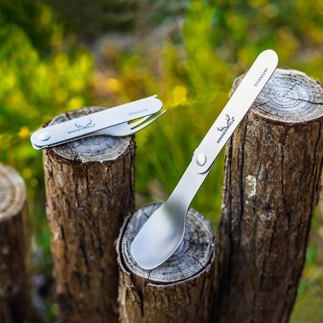 Set forchetta e cucchiaio pieghevoli in titanio Winnerwell®