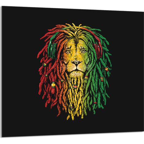 GLASPLATTE FÜR KÜCHE 65x60 Lion (1/5)