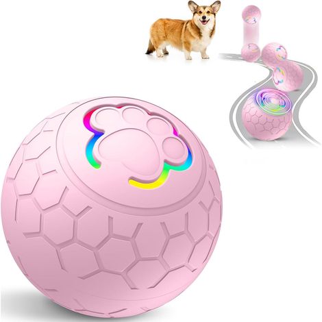 Interactive Dog Ball Motion Activated - 2.2" Sturdy Active Rolling Ball for Puppies/Small/Medium Dogs, USB Rechargeable, Pink (1/5)