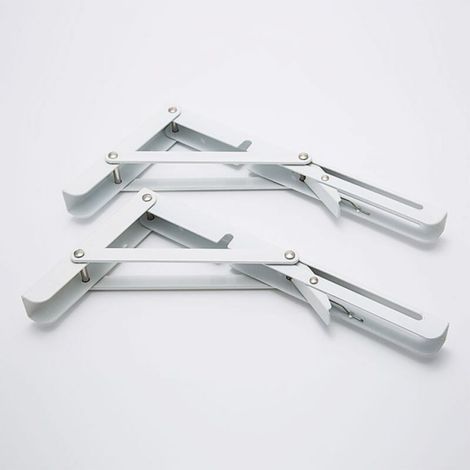 200-mm-Klappkonsole, 2 Stück schwarze Klappkonsolenkonsolen, tragende Klappregalkonsolen, robuste, einziehbare Klappkonsolenkonsolenkonsole (1/3)