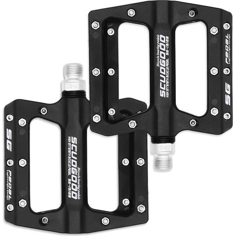 Set mit 1 Paar, Fahrradzubehör, Mountainbike-Pedale, ultraleichte und robuste 9/16-Zoll-Hybrid-BMX-Rennradpedale (Schwarz)