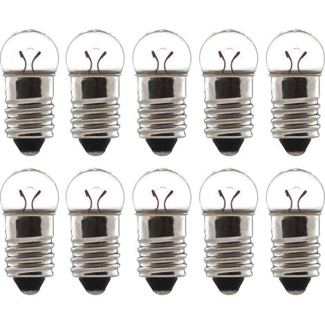 10x Ampoule E10 6V 0,6W culot 10mm à visser universel incandescent maison bricolage cyclomoteur scooter moto vélo (1/2)