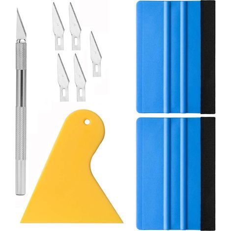 Outil de Pellicule de Vinyle Outil de Film pour Fenêtre Outil de Teinte pour Fenêtre Outil de Papier Peint avec Raclette en Feutre, Couteau pour Passe-temps (1/4)