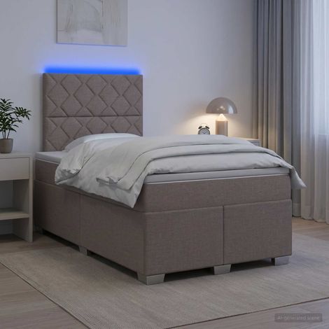 vidaXL Cama box spring con colchón con cabecera Topo 120 x 200 cm Tela (1/5)