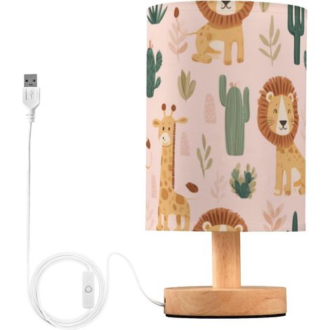 Kcldeci Lampe de chevet lions et girafes pour chambre à coucher (1/5)