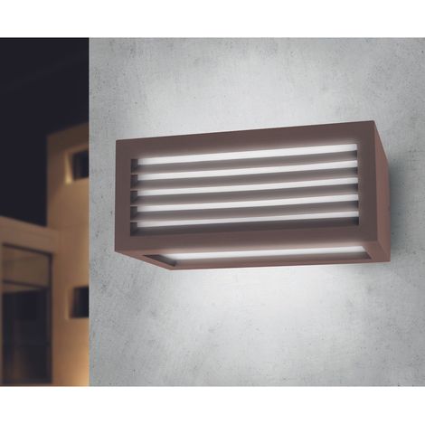 Applique led da parete a tre emissioni con griglia frontale mod. Vigo 2 colore corten (1/3)