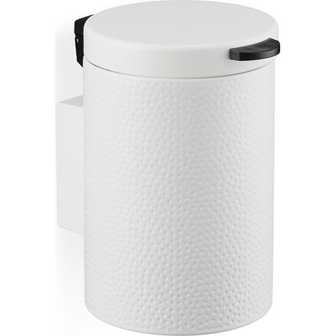 Poubelle murale hygiénique 25 x 17 x 22 cm mécanisme de fermeture silencieux design moderne en fer gris (1/3)