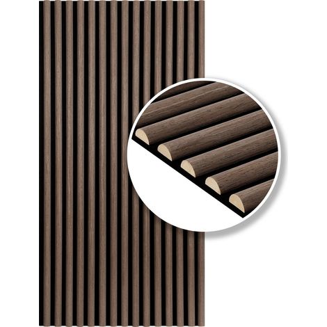 Jiubiaz 1 Stück halbrunden Akustikpaneel Wandpaneel Moderne Wandpaneele  Akustik HolzwandHolz MDF Wandpaneele 120x60x2.1cm Walnuss