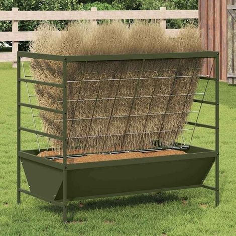 Mangeoire pour animaux vert olive 100 x 60 x 90 cm (1/4)
