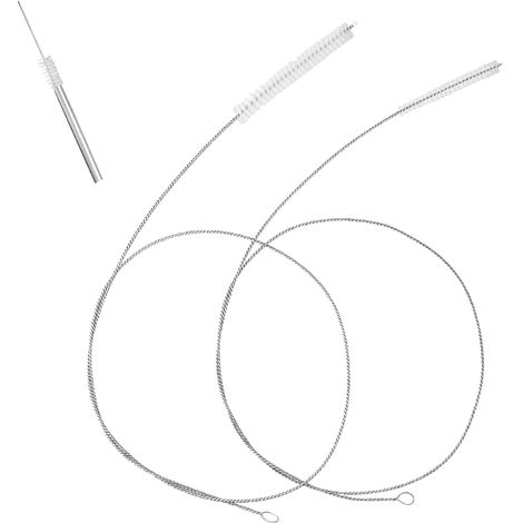 2-teiliges, extra langes 100 cm flexibles Rohrbürsten-Set, Edelstahl- und Nylon-Rohrreinigungsbürste, Abflussreiniger, Schlauchbürste, für Strohhalme, Wasserschläuche, Kühlschrankabflüsse, Flaschen, P