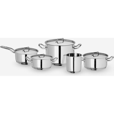 Batteria pentole acciaio inox 9 pezzi induzione Musa Line