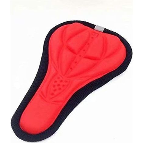 Paquet de 2 housses de siège de vélo de montagne, oreiller ventilé 3D, housse de siège confortable en Silicone, ensemble de coussins, accessoires de vélo (rouge) (1/4)