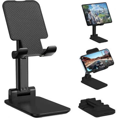 Support pour téléphone portable, support de téléphone pliable et ajustable innovant, support de bureau pour téléphone, support de bureau pour iPhone, mini support pour iPhone et iPad compatible avec t (1/5)