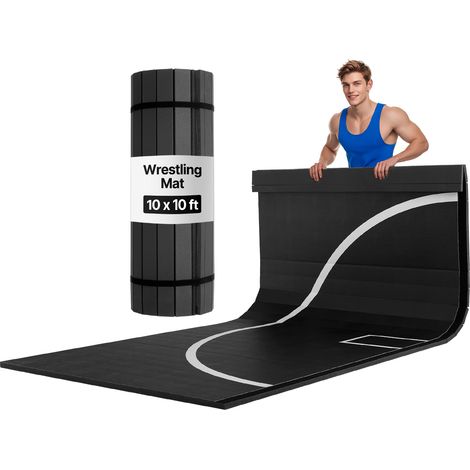 VEVOR Tappetino per Wrestling 3 x 3 m per Allenamenti in Palestra a Casa, Tappetino da Allenamento Impermeabile e Arrotolabile, Materassino Fitness per Ginnastica Jiu-Jitsu, MMA, Judo