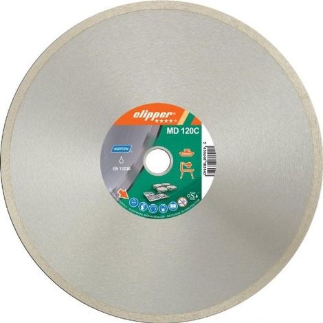 NORTON CLIPPER 70184625093 MD 120C DISQUES DIAMANT 200 X 25,4 MM GRIS/ARGENT (1/4)