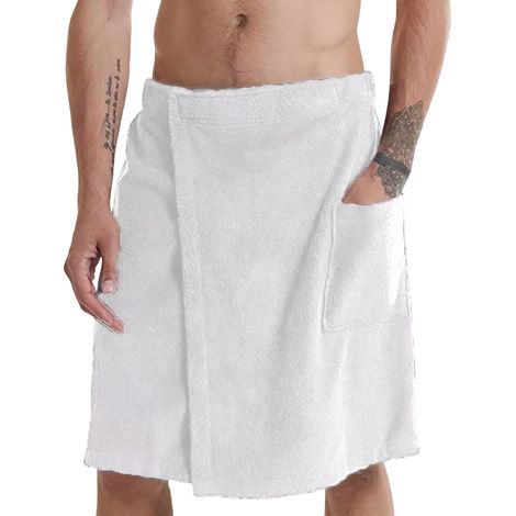 1 Serviette de bain, serviette de plage avec poche, design portable pour homme, utilisation douche et bain (1/5)