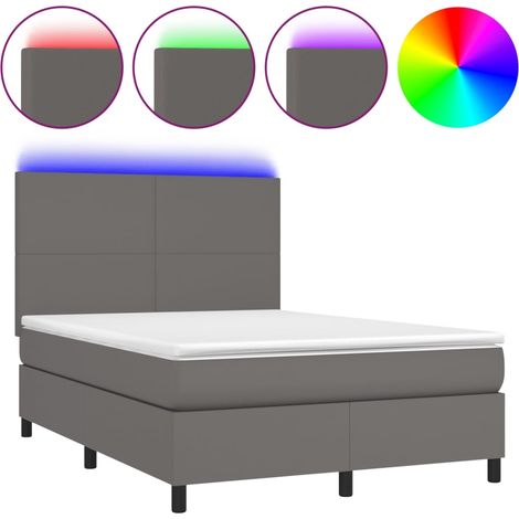 Maison Exclusive - Giroletto Molle con Materasso e LED Grigio 140x190cm Similpelle (1/5)