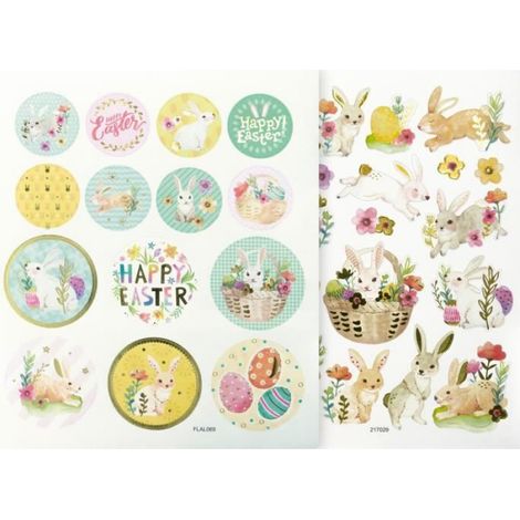 Stickers Happy Easter - 38 pièces (1,2–4,5 cm) - Effet hotfoil