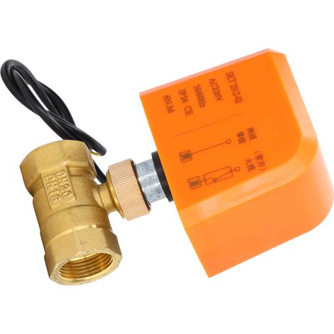 Vanne à bille motorisée 2 voies, 2 fils, normalement ouverte, avec interface DN20, 220 V CA (1/5)