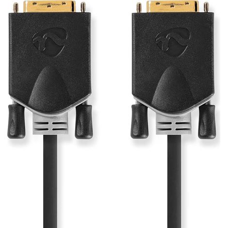 Cable dvi dvi d 241 pines macho dvi d 241 pines macho 2560x1600 chapado en oro 300 metros recto pvc antracita caja
